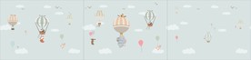 手绘热气球大象背景墙
