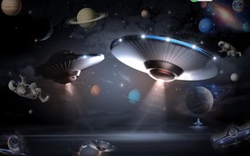 太空飞船飞碟高清吊顶背景墙