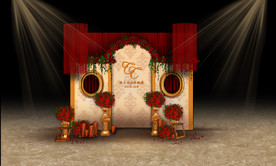 红金色婚礼留影区