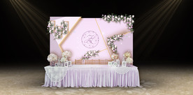 粉紫色婚礼签到区