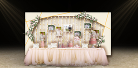 香槟色婚礼甜品区