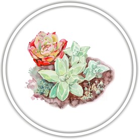 花装饰艺术画作花朵矢量国画水彩