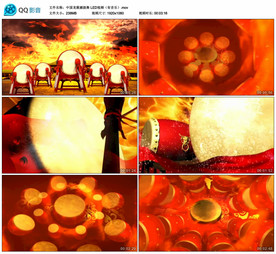 中国龙震撼鼓舞 舞台背景视频