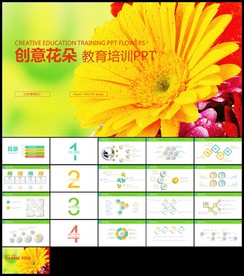 创意花朵向日葵小清新教育培训