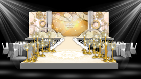 简约婚礼舞台背景