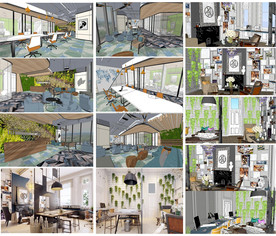 现代办公空间模型