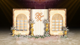 欧式香槟色婚礼迎宾区