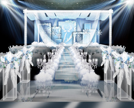 淡蓝色婚礼仪式区