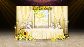 香槟色向日葵婚礼签到区