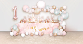 粉色宝宝宴甜品区