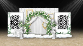 白绿色婚礼迎宾区