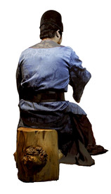 桃园夜宴背身男宾灰衣