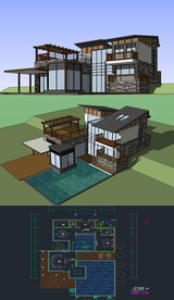 现代中式别墅草图大师SU模型
