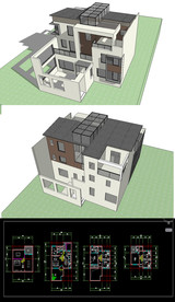 欧洲别墅草图SU模型含CAD图