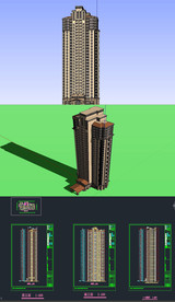 高层住宅草图SU模型含CAD图
