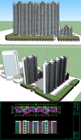 高层住宅草图SU模型含CAD图
