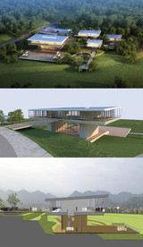 展览中心草图SU模型含CAD图