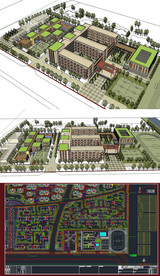 学校建筑草图SU模型含CAD图