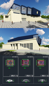 体育中心草图SU模型含CAD图