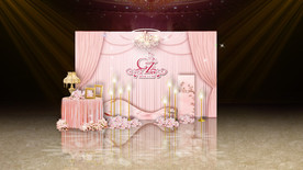 粉色婚礼迎宾区