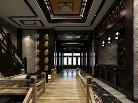 茶楼  一层  大厅  家具