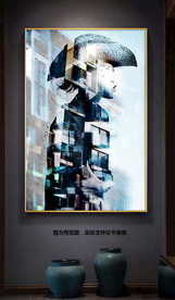 个性现代艺术人物建筑装饰画