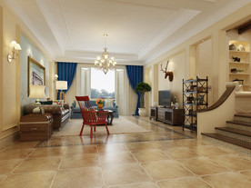 混搭  别墅  客厅  吊灯