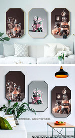 现代客厅静物组合装饰画