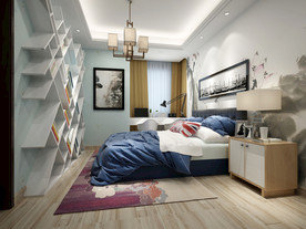 现代卧室 混搭卧室  床 边柜