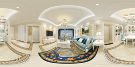 全景简欧客餐厅    全景效果