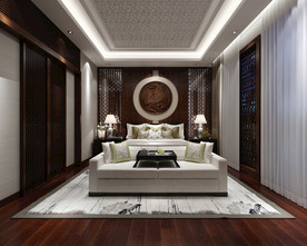 新中式卧室 现代卧室 床 窗帘