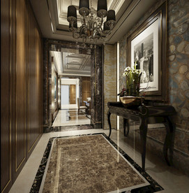 欧式过道  餐厅  装饰桌