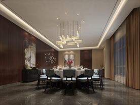 酒店餐厅包间模型效果图