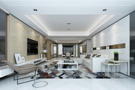 现代客厅 沙发 茶几 餐厅