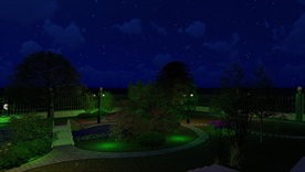 别墅游园夜景动态效果图