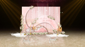 粉色婚礼迎宾区