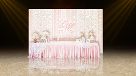 粉色婚礼签到区