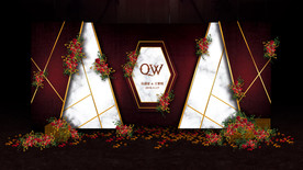 红白色婚礼迎宾区