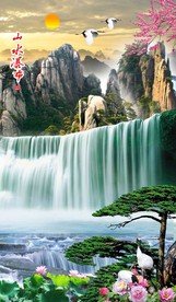 瀑布装饰画