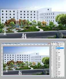 假山广场景观设计效果图