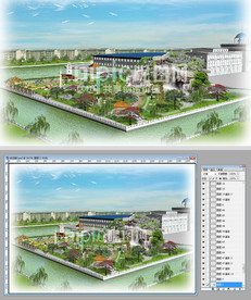 室外生态园景观效果图