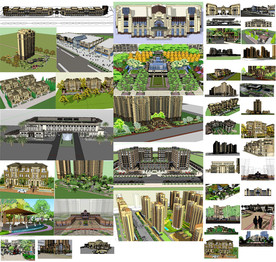 欧式小区建筑模型