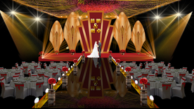 红色主题婚礼背景