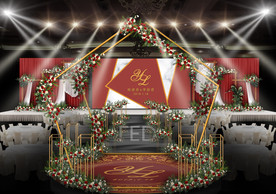 红色婚礼仪式区