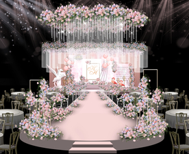 粉色系婚礼仪式区