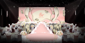 粉白色婚礼仪式区