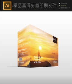 高清医疗器材保健品包装盒展开图