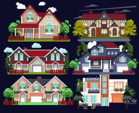 矢量欧美民居系列