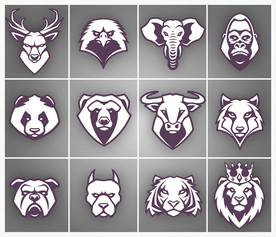 矢量野兽头像系列