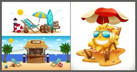 矢量夏季沙滩度假